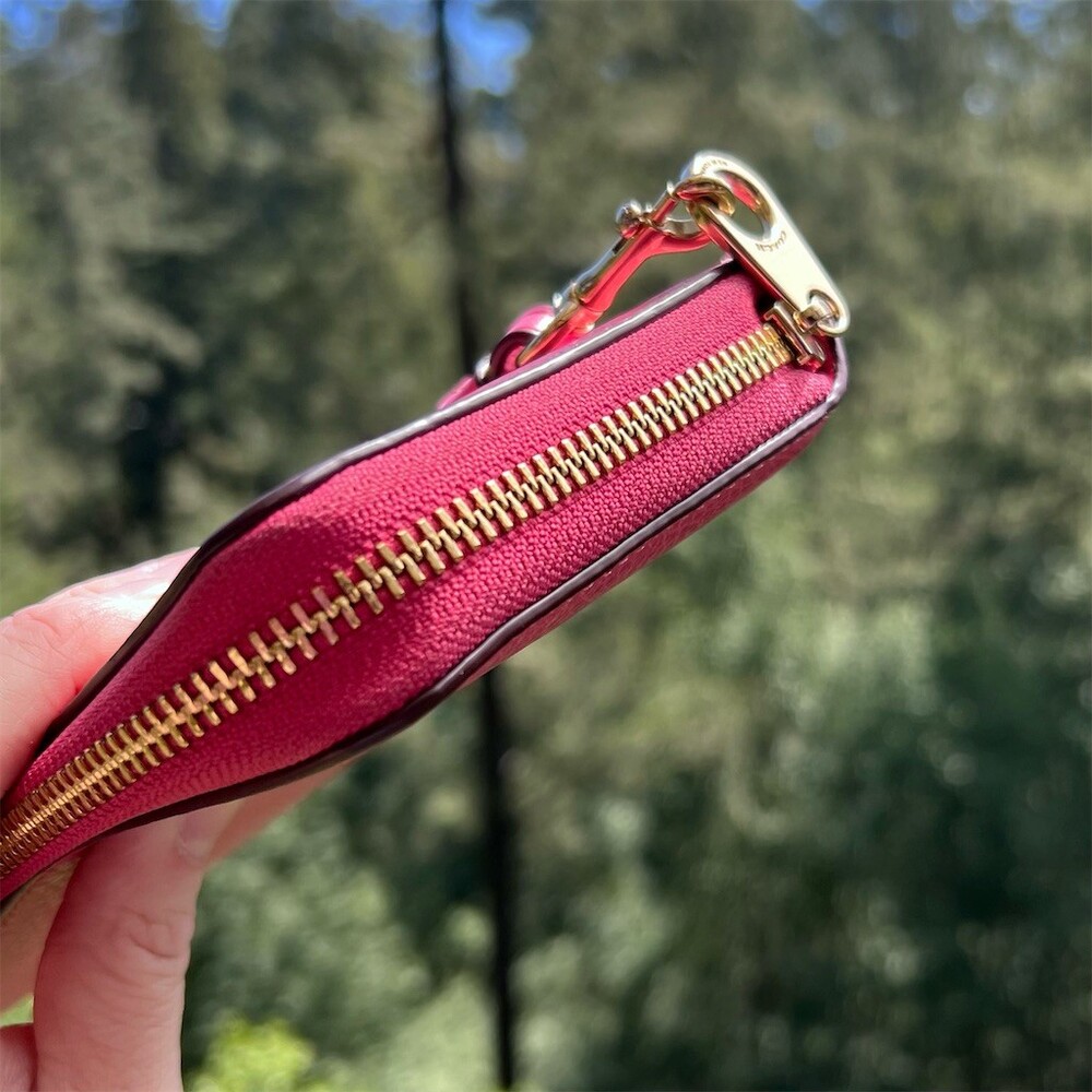 COACH Long Zip-Around Wallet  Pink Pebble Leather w Gold Hardware AUTHENTIC - Picture 9 of 13
